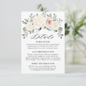 Carte D'accompagnement Champagne Ivory Blush Rose Floral Détails du Maria (Debout devant)