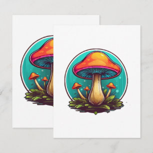 Carte D'accompagnement Champignons magiques colorés