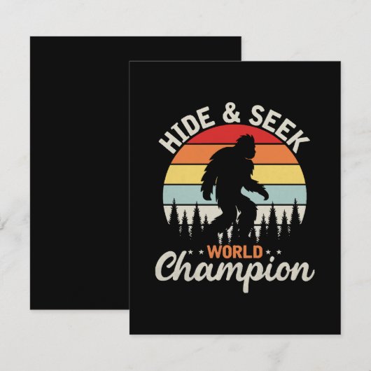 Carte D'accompagnement Champion du Monde de Cache-Cache Sasquatch (Devant / Derrière)