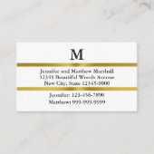 Carte D'accompagnement Changement d'adresse White Gold & Black Monogram (Devant)