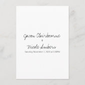 Carte D'accompagnement Changement de plan Reporter le Mariage (Dos)