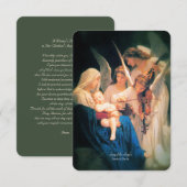 Carte D'accompagnement Chant d'anges avec la prière de la mère (Devant / Derrière)
