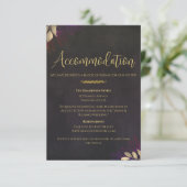 Carte D'accompagnement Charcoal Black Velvet Mariage Weekend Détails (Debout devant)