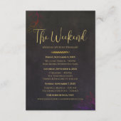 Carte D'accompagnement Charcoal Black Velvet Mariage Weekend Détails (Dos)