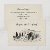 Carte D'accompagnement Charcoal Sketched Italien Winery Wedding Rsvp (Devant / Derrière)