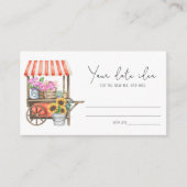 Carte D'accompagnement Chariot de fleurs - Idées de soirée en amoureux \ (Devant)