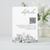 Carte D'accompagnement Charlotte Mariage Détails Moderne QR Code Petit (Debout devant)