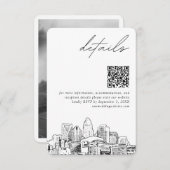 Carte D'accompagnement Charlotte Mariage Détails Moderne QR Code Petit (Devant / Derrière)