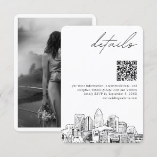 Carte D'accompagnement Charlotte Mariage Détails Moderne QR Code Petit
