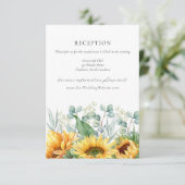 Carte D'accompagnement Charlotte Rustic Sunflowers Réception de mariage (Debout devant)