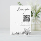 Carte D'accompagnement Charlotte Wedding RSVP QR Code Petit (Debout devant)