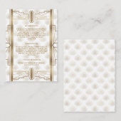 Carte D'accompagnement Charm Gold Great Gatsby Art Déco Détails du Mariag (Devant / Derrière)