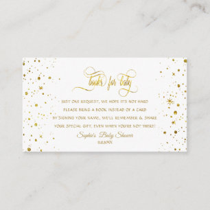 Carte D'accompagnement Charm Gold Starry Baby shower de nuit Livre pour b