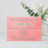 Carte D'accompagnement Charmant Hébergement Mariage Rose Floral (Debout devant)
