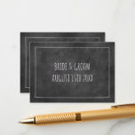 Carte D'accompagnement Charmant populaire chalkboard tendance mariage<br><div class="desc">Charmant populaire chalkboard tendance mariage Enclôture Card. Modèle design noir et blanc élégant pour des informations supplémentaires comme l'adresse du site. Idéal pour le mariage à tout moment de l'année. Design noir et blanc amusant avec typographie informelle. Idéal pour les enseignants.</div>