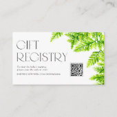Carte D'accompagnement Chartreuse Green Fern Baby shower QR Code Registre (Devant)