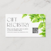 Carte D'accompagnement Chartreuse Green Ferns Code QR Registre des Mariag (Devant)