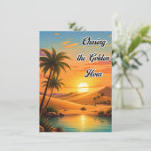 Carte D'accompagnement Chasser l'heure dorée Désert Coucher de soleil Est (Debout devant)