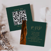 Carte D'accompagnement Chasseur d'agate d'or rouille Mariage vert QR Code