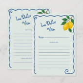 Carte D'accompagnement Châssis citron bleu Whimy La Dolce Vita Fête des m (Devant / Derrière)