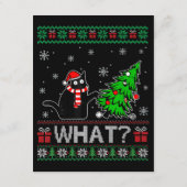 Carte D'accompagnement Chat Ce Chat Noir Drôle Poussant Arbre De Noël (Dos)