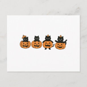 Carte D'accompagnement Chat de Halloween Citrouille Chat Noir Vintage 90s