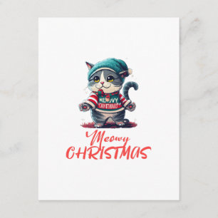 Carte D'accompagnement Chat de Noël 