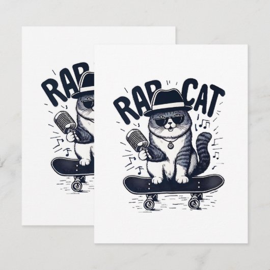 Carte D'accompagnement Chat de rap Harmonie (Devant / Derrière)