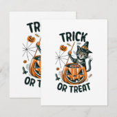 Carte D'accompagnement Chat d'Halloween abstrait (Devant / Derrière)
