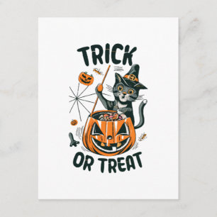 Carte D'accompagnement Chat d'Halloween abstrait