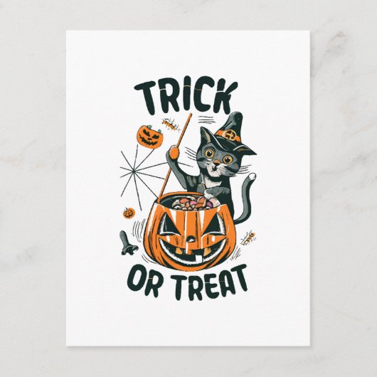 Carte D'accompagnement Chat d'Halloween abstrait (Devant)