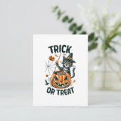 Carte D'accompagnement Chat d'Halloween abstrait (Debout devant)