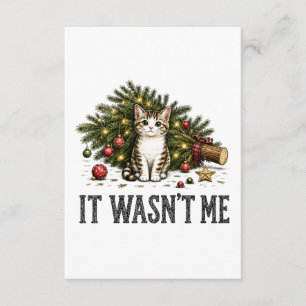Carte D'accompagnement Chat drôle de Noël Ce n'était pas moi