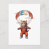 Carte D'accompagnement Chat drôle de parachutisme (Dos)