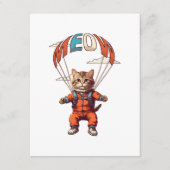 Carte D'accompagnement Chat drôle de parachutisme (Devant)
