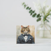 Carte D'accompagnement Chat en costume (Debout devant)