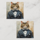 Carte D'accompagnement Chat en costume (Devant / Derrière)