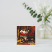 Carte D'accompagnement Chat et chatons Jouer avec chaise (Debout devant)