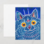 Carte D'accompagnement Chat gothique bleu (Devant / Derrière)