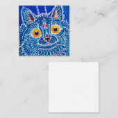 Carte D'accompagnement Chat gothique bleu (Devant / Derrière)