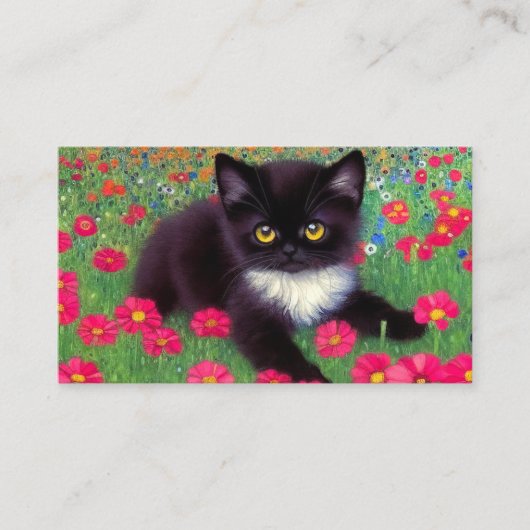 Carte D'accompagnement Chat Gustav Klimt Tuxedo (Devant)