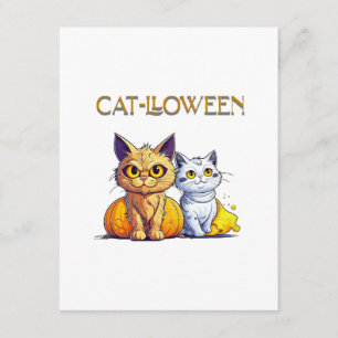 Carte D'accompagnement Chat Halloween