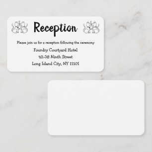 Carte D'accompagnement Chat Kitty Chaton Noir Blanc Réception De Mariage