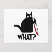 Carte D'accompagnement Chat Qu'est-ce que_ Drôle Chat Noir  (Dos)