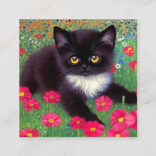 Carte D'accompagnement Chat smoking Gustav Klimt (Devant)