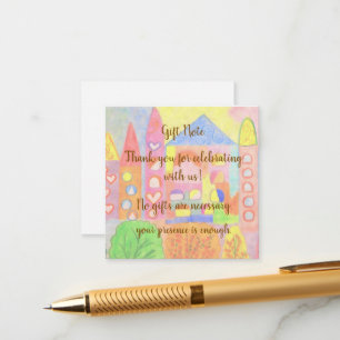 Carte D'accompagnement Château de conte de fées pastel capricieux pour an