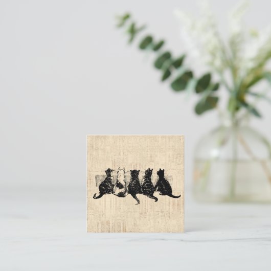 Carte D'accompagnement Chatons illustrés avec Arrière - plan de script de (Debout devant)