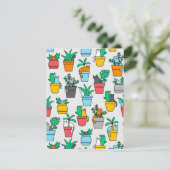 Carte D'accompagnement Chats dans les pots à fleurs (Debout devant)