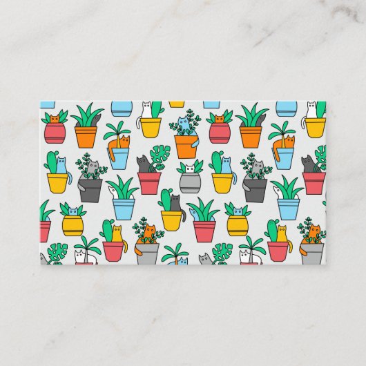 Carte D'accompagnement Chats dans les pots à fleurs (Devant)