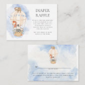 Carte D'accompagnement Chaud Air Balloon Animaux Aquarelle Déchets Raffin (Devant / Derrière)